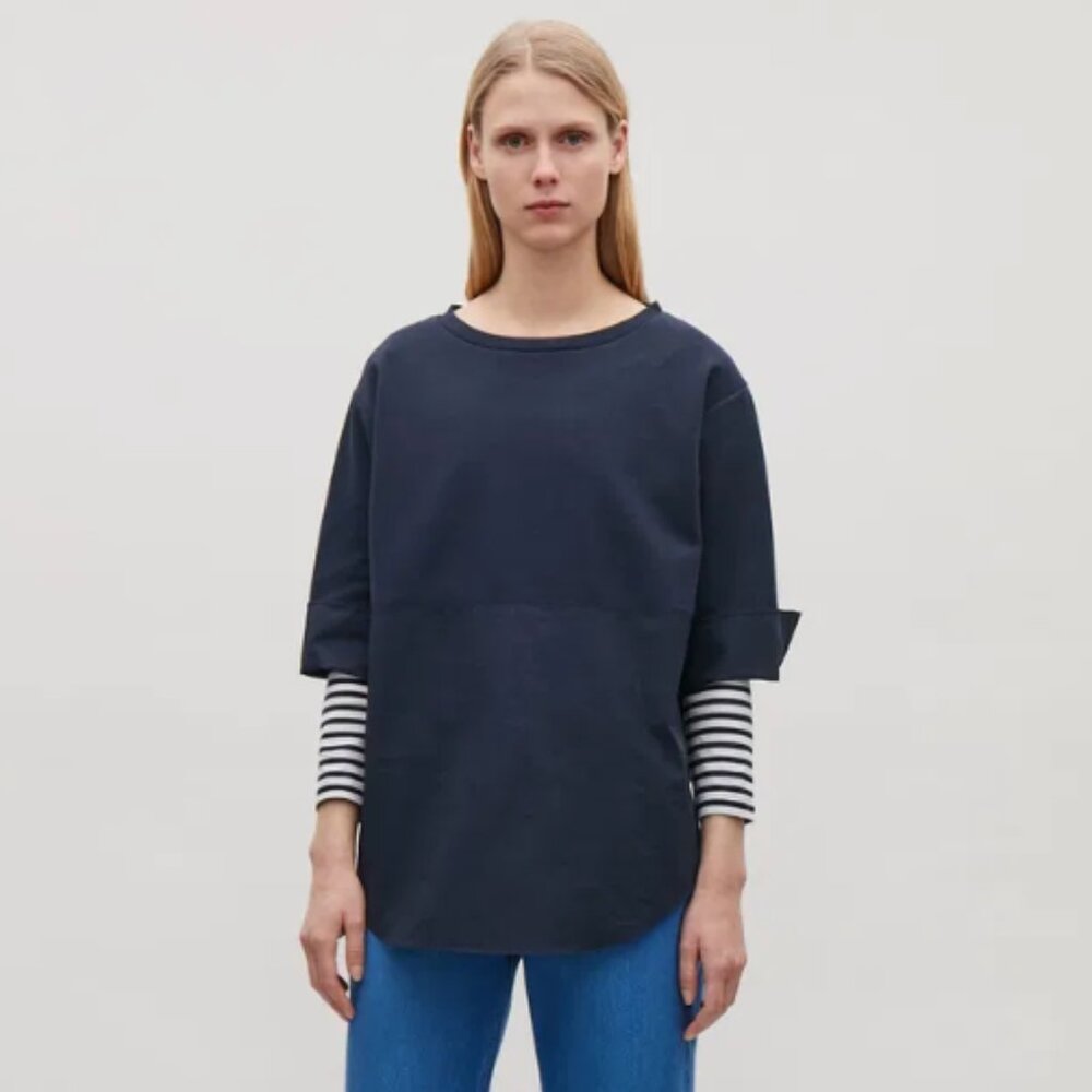 COS Two-Textured Navy Tunic - Small